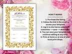 Luxury Nikkah Certificate, Premium A4 Islamic Wedding Contract, Nikkah Nama, Muslim Marriage Certificate, Personalised Names, A4, A3. NN215