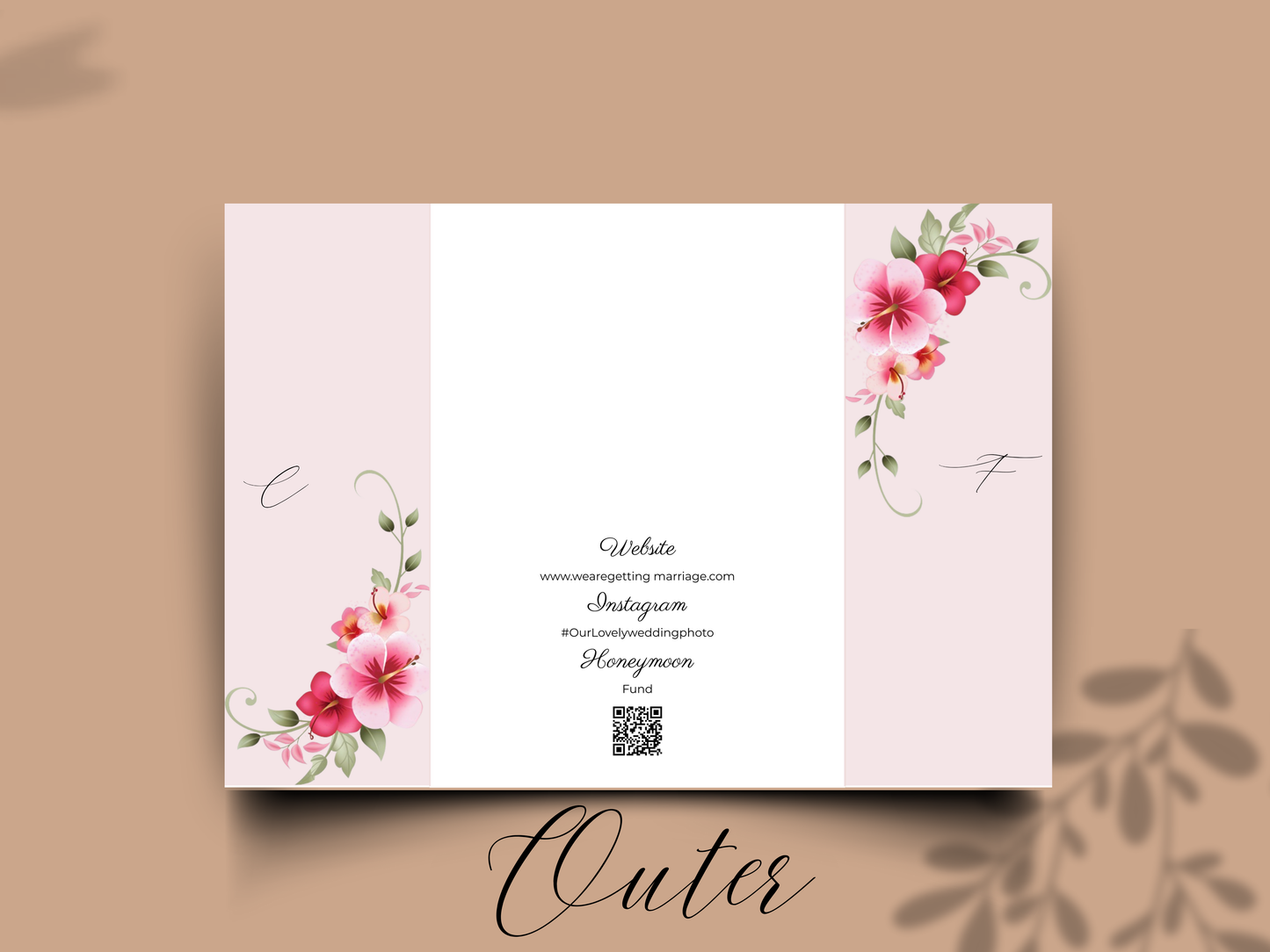 Editable Wedding Invitation Template | Floral Gatefold Design | Modern Elegant Canva Invite | Printable Wedding Set. WI184