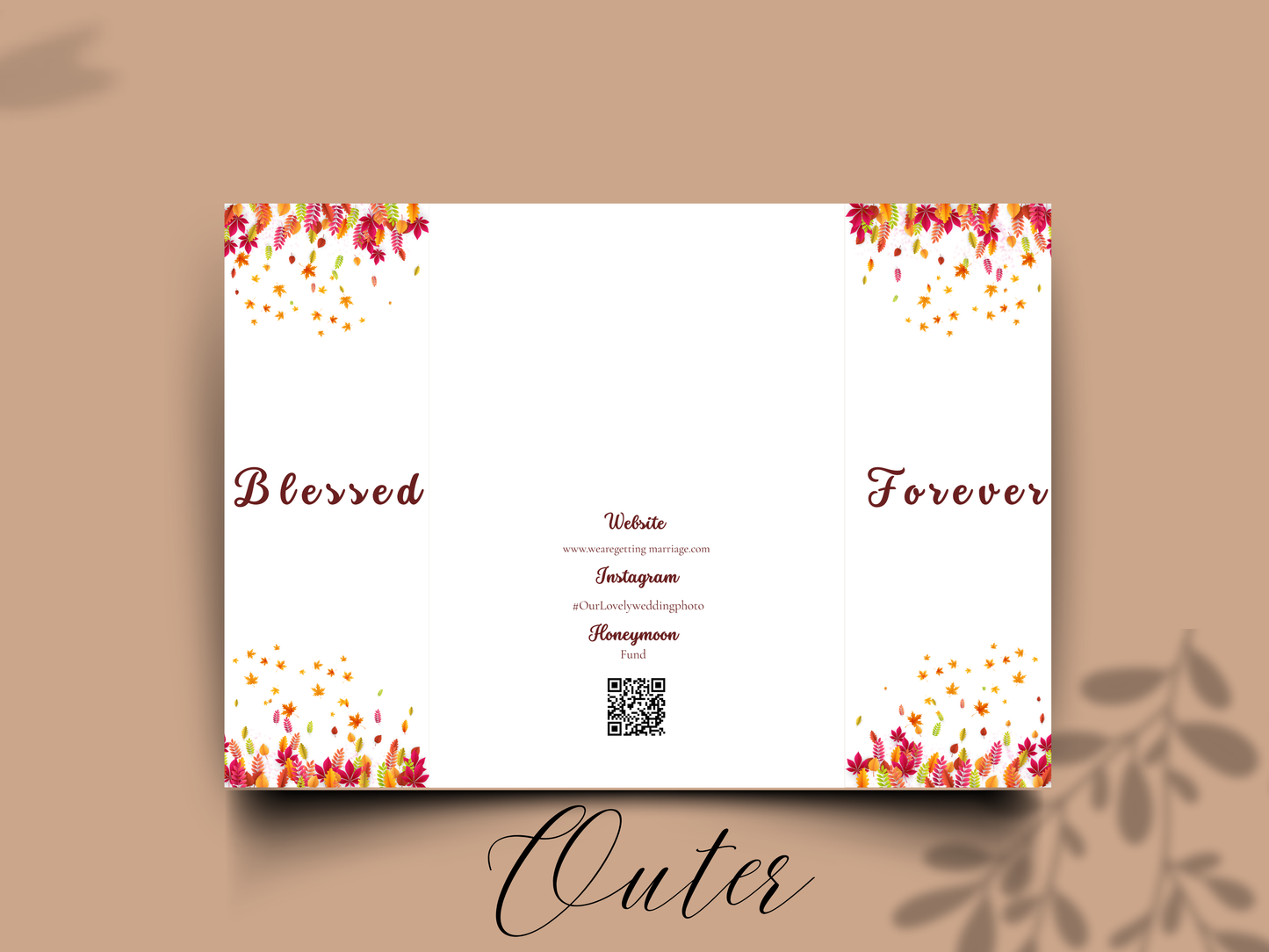 Editable Gatefold Wedding Invitation Template | Floral Wedding Itinerary & Details Card | Elegant Canva Invitation | Printable Wedding Suite. WI183