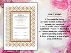Luxury Nikkah Certificate in Pdf Format, Digital Download Nikkah Contract, Traditional Islamic Wedding Agreement. NT216