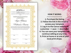 Premium Nikkah Contract , Custom Nikkah Nama | Islamic Wedding Contract, Digital, Printable Nikkah Certificate , Intricate. NT222