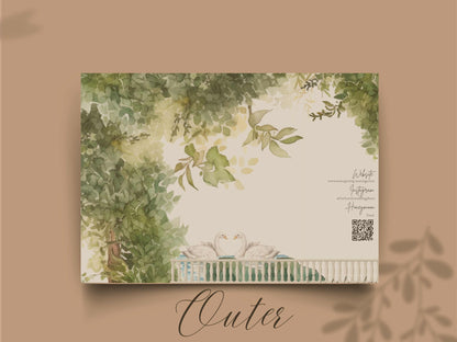 Garden Wedding Invitation | Save the Date with Timeline | Botanical Reception And Event Template | Printable Digital Download. WI164