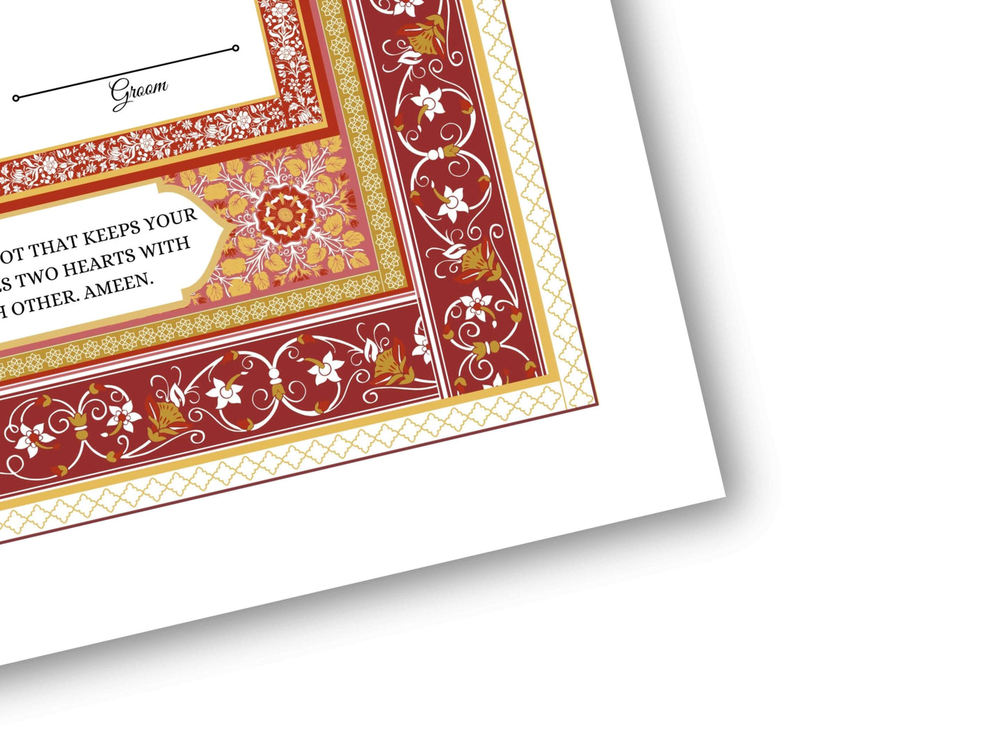 Nikkah Certificate Digital Download Personalised, A4, A3, Template, Muslim Wedding Contract, Instat Download. NN170