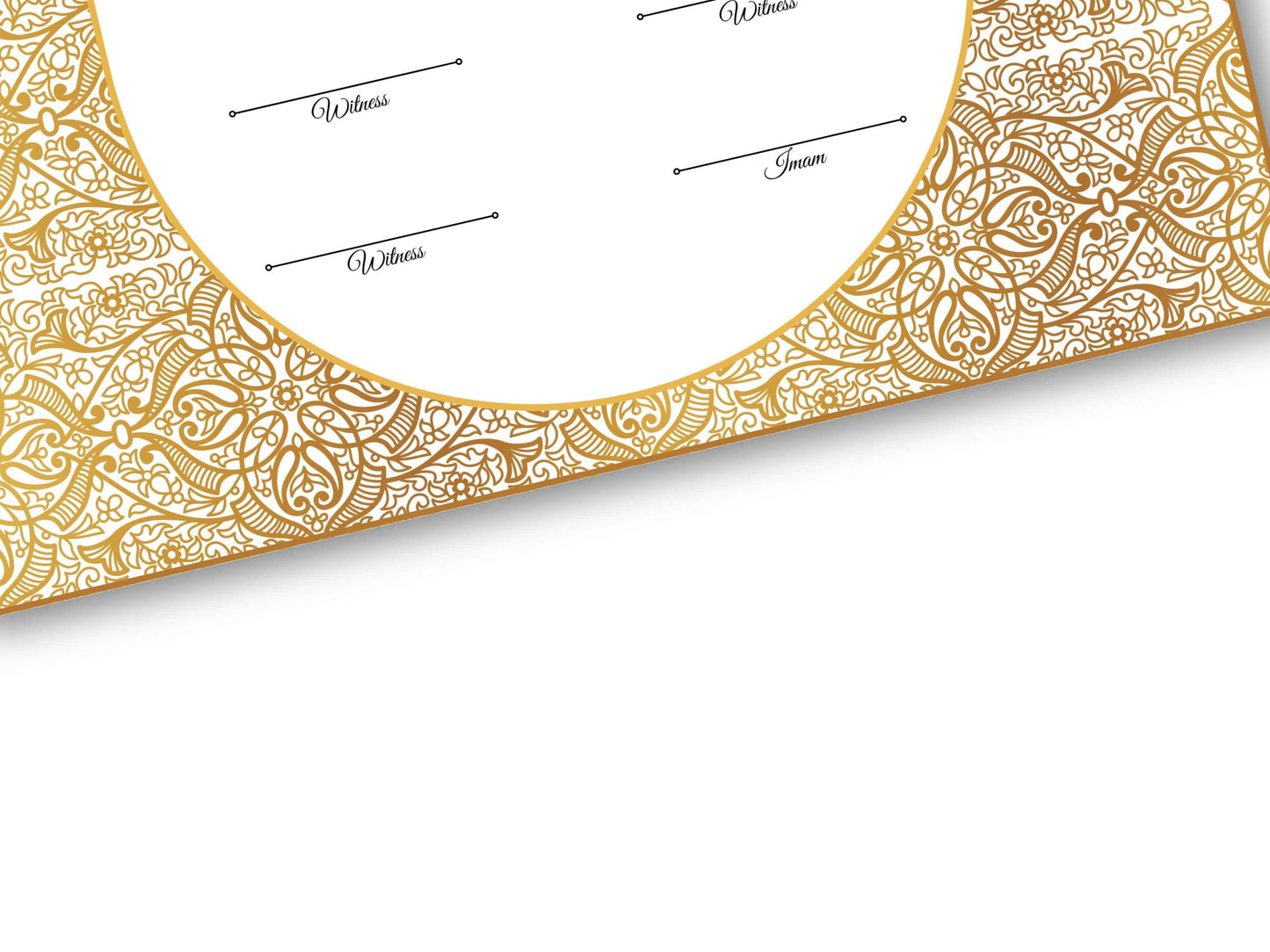 Luxury Gold A4/A3 Nikkah Certificate Template, Premium Gold Frame, Islamic Contract, Wedding Nama, Muslim Marriage Contract. 164