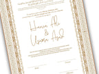 Nikkah Contract, Islamic Wedding Contract, Muslim Nikkah Certificate 11 x 17, Template, Instat Download. NN211