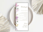 Wedding Menu Template, Thank You Card. WI198