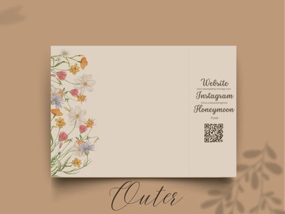 Elegant Wedding Invitation Card | Modern Floral Timeline Invite | Printable Details & Schedule | Personalized Digital Download. WI159