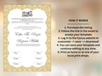 Nikkah Certificate Digital Download Personalised, A4, A3, Template, Editable, Nikkah Nama, Nikkah Contract, Muslim Contract. NN243