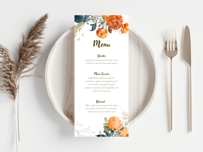 Wedding Invitation Bundle, RSVP, Thank You Card, Table Card, Menu Card, Reception Card, Details Card. WI250
