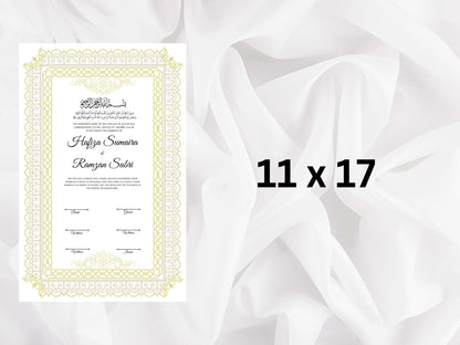 Nikkah Contract Template, Printable Nikkah Contract, Editable Nikkahnama, Muslim Wedding Certificate, Islamic Marriage Contract. NN108