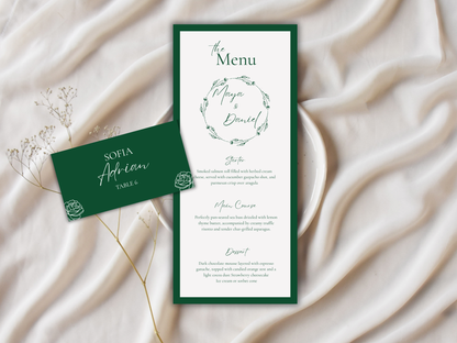 Wedding Menu Template, Place Card. WI200
