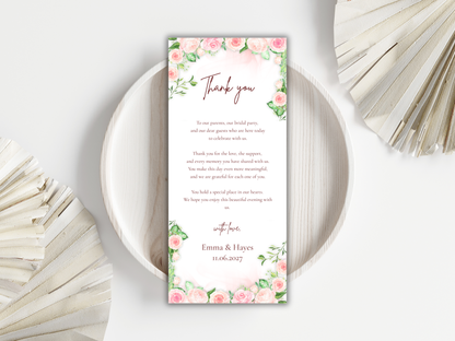 Wedding Invitation Bundle, RSVP, Thank You Card, Table Card, Menu Card, Reception Card, Details Card. WI262