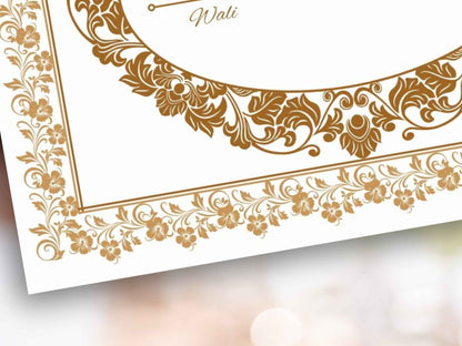 Nikkah Certificate Digital, Nikkah Contract, Editable Nikkah Nama | Islamic Wedding Contract, Muslim Marriage Certificate. NN282