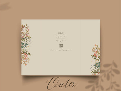 Floral Wedding Invitation Template | Save the Date with Timeline Schedule & Dress Code | Elegant Editable Printable Invite. WI169