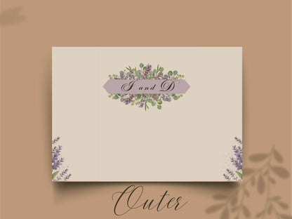Elegant Wedding Invitation Card | Modern Floral Timeline Invite | Printable Details & Schedule | Personalized Digital Download. WI161