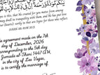 Nikkah Certificate Digital Download Personalised, A4, A3, Template, Editable, Floral Nikkah Nama, Nikkah Contract, Muslim Contract. NN293
