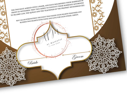 Nikkah Certificate Digital Download Personalised, A4, A3, Template, Editable, Purple Nikkah Nama, Nikkah Contract, Muslim Contract. NN288
