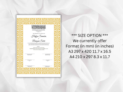 Printable Nikkah Contract Template | Islamic Marriage | PDF Muslim Marriage Contract | Authentic Islamic Wedding Sign Agreement. NN117