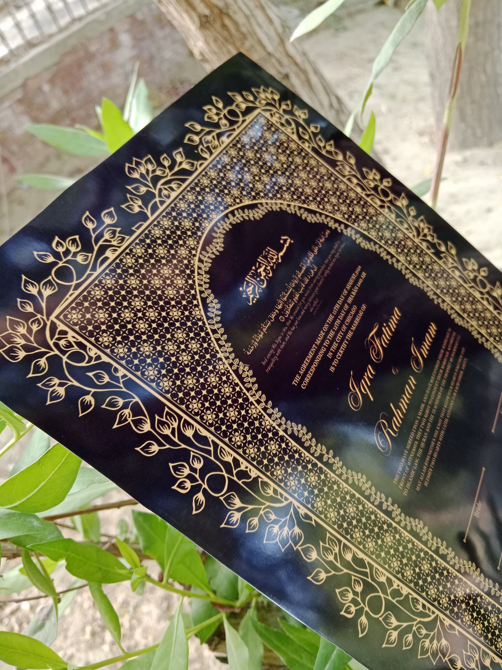 Nikkah Certificate , Nikkah Certificate, Nikkahnama, Muslim Marriage Certificate, A3 Certificate
