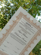 Nikkah Certificate , Nikkah Certificate, Nikkahnama, Muslim Marriage Certificate, A3 Certificate