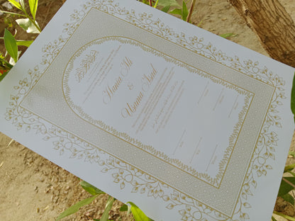 A3 Nikkah Certificate , Nikkah Certificate, Nikkahnama, Muslim Marriage Certificate, A3 Certificate