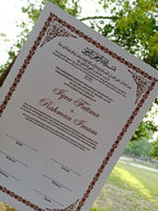 A3 Nikkah Certificate , Nikkah Certificate, Nikkahnama, Muslim Marriage Certificate, A3 Certificate