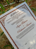 A3 Nikkah Certificate , Nikkah Certificate, Nikkahnama, Muslim Marriage Certificate, A3 Certificate