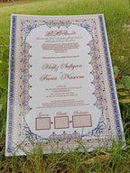 A4 Nikkah Certificate , Nikkah Certificate, Nikkahnama, Muslim Marriage Certificate, A4 Certificate