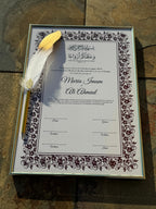 Nikkah Certificate with Feather Pen and Gold Frame