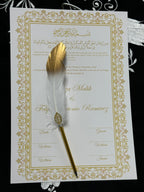A4 Nikkah Certificate with Feather Pen  , Nikkah Certificate, Nikkahnama, Muslim Marriage Certificate, A4 Certificate