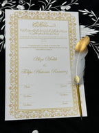 A4 Nikkah Certificate with Feather Pen  , Nikkah Certificate, Nikkahnama, Muslim Marriage Certificate, A4 Certificate