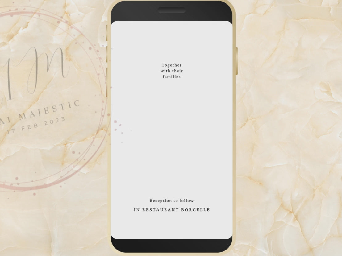 Wedding Evite Template, Electronic Wedding Invitation, Pink Flower Digital Wedding Invitation, Text Message, Mobile Phone Invite. WEI47