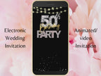 Digital 50th Birthday Party Invitation Video Template, Editable Invite, Women’s Birthday Animated Canva Evite, Online Invitation, WEIB64