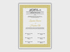 Nikkah Certificate Template, Traditional Islamic Wedding Agreement, Marriage Contract Wedding, Marriage Certificate Template, A4, A3. NN264