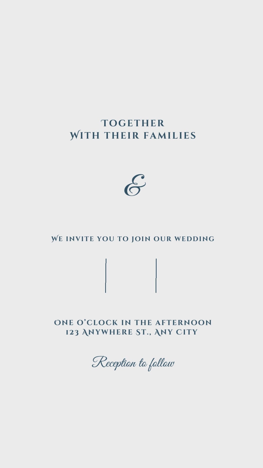 Digital Wedding Invitation, Eucalyptus Mobile Invite, Greenery invitation Template, Greenery Smartphone Evite, Mobile Invite. WEI33