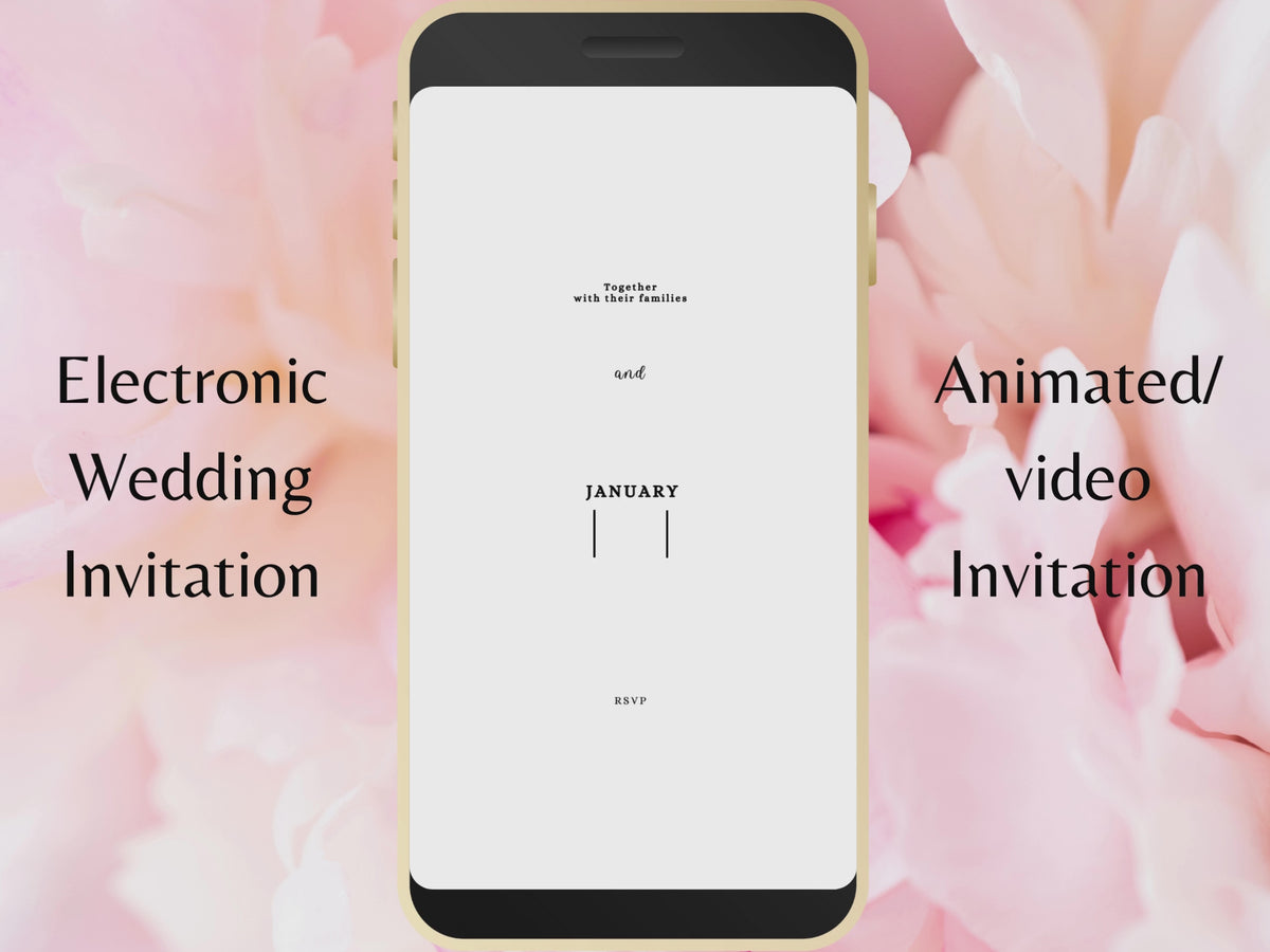 Red Rose Wedding Evite Template, Electronic Wedding Invitation, Red Rose video Wedding Invitation, Text Message, Mobile Phone Invite. WEI25
