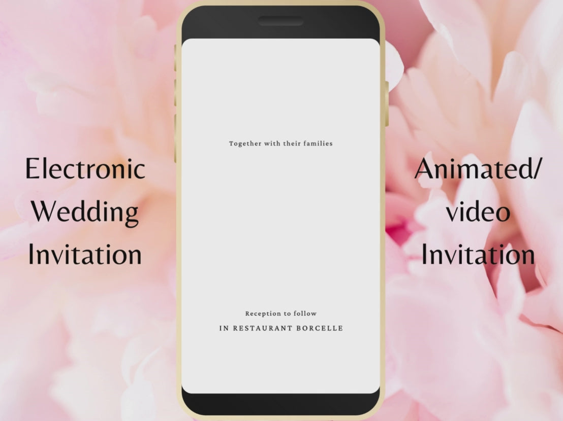 Red Rose Wedding Invitation, Electronic Wedding Invite Template , Minimalist Evite, Red Rose Wedding Evite, Templett. WEI40