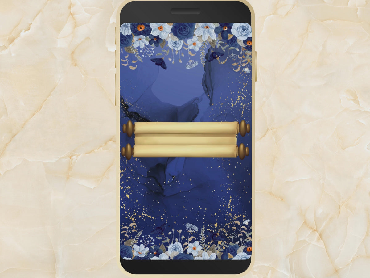 Wedding Evite, Animated Wedding Invitation, Blue Floral Wedding Invite, Electronic Wedding Invite, Wedding Invite, Mobile Invitation. WEIB89