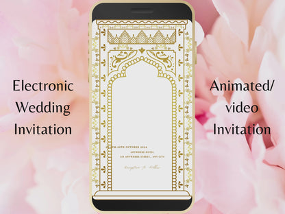 Indian Wedding Invitation, Desi Card Invite, Muslim E-Card, Animated Digital, Electric Wedding Card, South Indian Wedding. WEI27