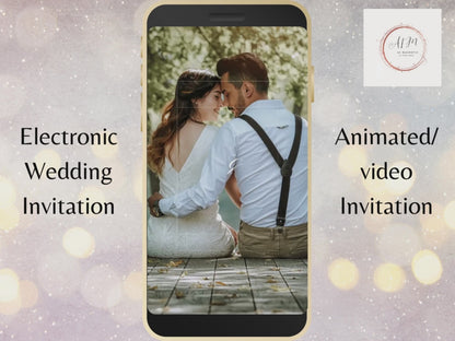 Wedding Video Invitation Suite Template, Animated Wedding Invitation with RSVP, Add Your Own Photo and Music, WEI49