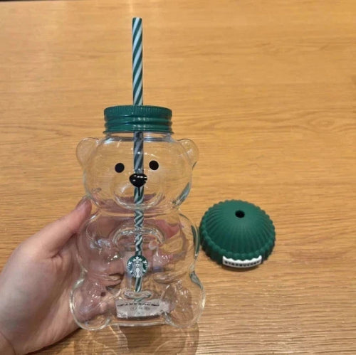 2026 Starbuck Barista Bear Glass Cup Limited Edition Christmas Gift