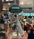 2026 Starbuck Barista Bear Glass Cup Limited Edition Christmas Gift