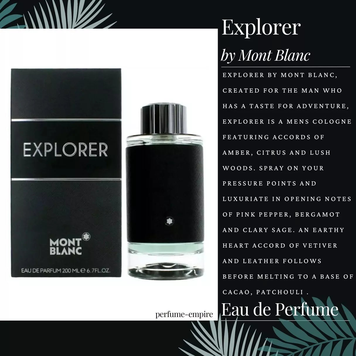 Explorer by Mont Blanc cologne for men EDP 6.7 / 6.8 oz New in Box
