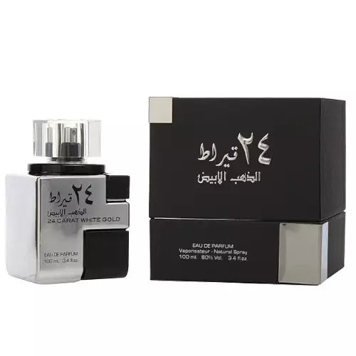 24 Carat White Gold by Lattafa 3.4 oz EDP Perfume Cologne Unisex New in Box