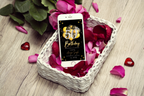 50 Birthday Invitation Silver and Gold Template, Gold Balloon Editable Invite, Animated Canva Evite, Mobile Phone Invite, Text Invite.WEIB70